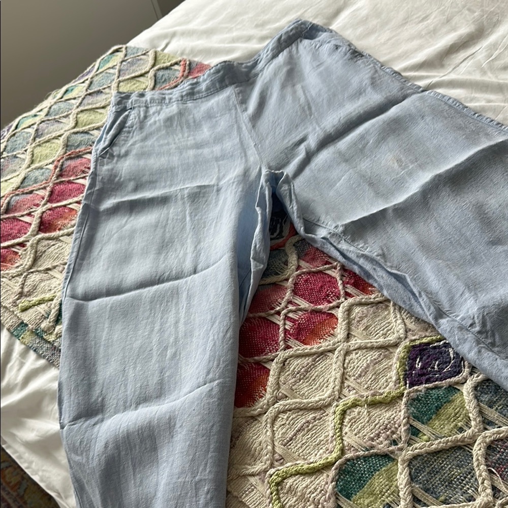 Light Blue linen pant, perfect condition, 24” inseam
